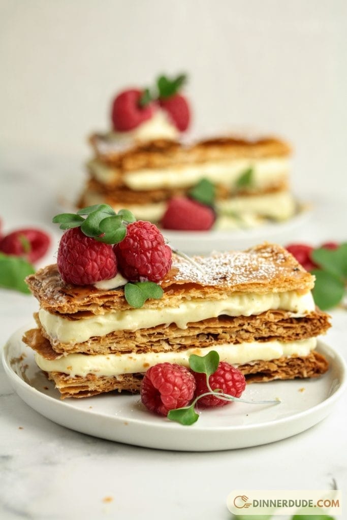Millefeuille with diplomatic cream