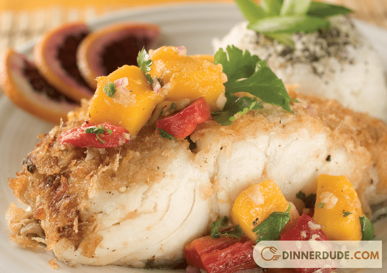Seabass with orange and ginger sauce